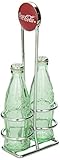 Tablecraft Salt and Pepper Shaker Set with Chrome Plated Metal Rack