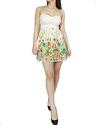 Strapless Lace Stretchy Acrylic/Cotton/Nylon/Polyester/Rayon/Spandex/Viscose/Wool Floral Print Spring Summer Fall Winter Cocktail  Dress