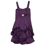 Ruby Rox Girls 7-16 Bustled Hem Dress With Jewel,Purple,12