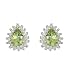 14K Yellow Gold 1/4 ct. Diamond and 5 x 7 MM Teardrop Shaped Peridot Earrings