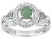 .60CTW EMERALD AND DIAMOND ACCENT STERLING SILVER RING