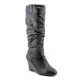 Rampage Swift 1 Womens Size 8.5 Black Wedges Fashion - Knee-High Boots