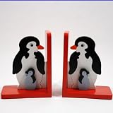 Children's Wooden Bookends - Penguin and Baby