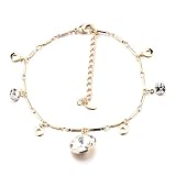 Pugster Clear Crystal Golden Ankle Bracelet Anklet Swarovski Crystal Lobster Clasp