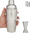 Premium SST Cocktail Shaker & 24 Oz. Mixer Set by Bar Brat / Bonus 110 Cocktail Recipes (ebook) & Jigger For Accurate Pours / Mix Any Drink To Perfection