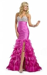 Sexy 2014 Chiffon/Taffeta/Tulle Crystal Beaded Feathers Lace Applique Crystals  Dress