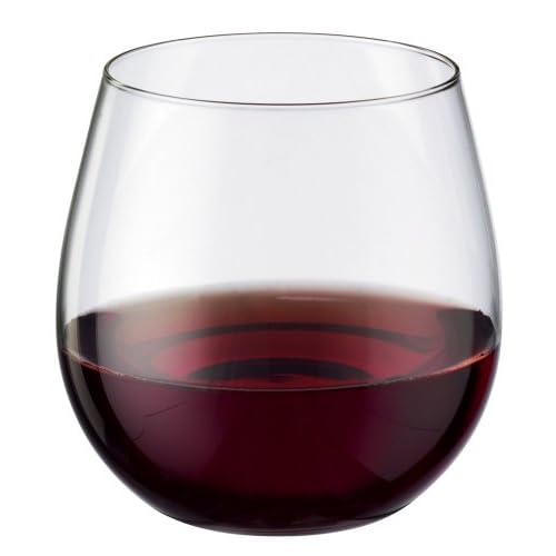 stemless wine glass red 