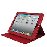 rooCASE Multi-Angle Leather (Red) Case Cover with for 4th Generation iPad with Retina Display / the new iPad 3rd / Apple iPad 2 (Automatically Wakes and Puts the iPad to Sleep)