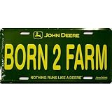 (6x12) John Deere Born 2 Farm License Plate