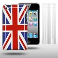 IPOD TOUCH 4 UNION JACK BACK COVER / CASE / SHELL / SKIN / GEL WITH 6 SCREEN PROTECTORS , BY CELLAPOD CASES