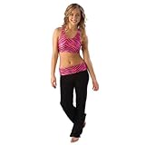 Pizzazz Girls Size 10-12 Pink Zebra Roll Down Waist Pants Dance Cheer