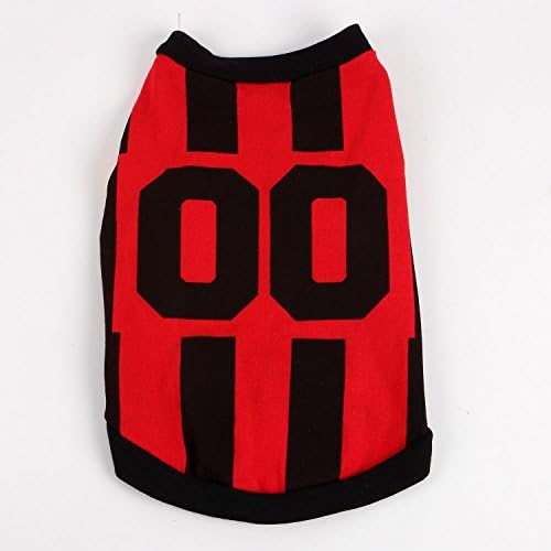 Commoditier(TM) Pet Dog Cat Cute Number 00 Casual Puppy T-Shirt Small Dog Apparel Dress Size XSmall - Black/Red Color --- DESIGNED FOR SMALL BREED DOGS