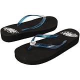 NFL Philadelphia Eagles Ladies Wedge Flip Flops - Black (5/6)