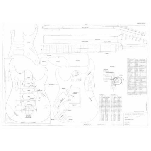 Ibanez Electric Guitar Plans - Full Scale technical design drawings 
