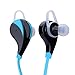Bluetooth 4.0 Headset Stereo Earphones Wireless Earset Earbuds Sweatproof Sports Running Headphones with Microphone For Andorid IOS Mobile Phones 3D music experience Smart Voice Control (Blue)