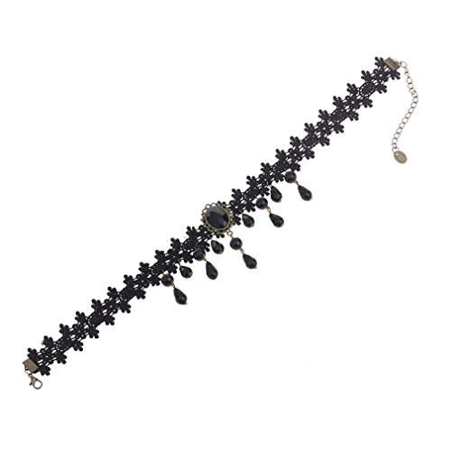 YAZILIND Jewelry Black Lace Statement Choker Collar Necklace Sexy Noble Chain for Women