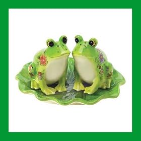 FLORAL FROG SALT PEPPER SET