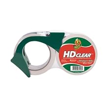 Duck Brand HD Packaging Tape, 1.88 inch x 55 Yard, Crystal Clear, 2 Rolls with Dispenser (07290)