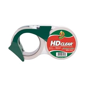 Duck Brand HD Packaging Tape, 1.88 inch x 55 Yard, Crystal Clear, 2 Rolls with Dispenser (07290)