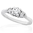 1/4ctw Three Stone Round Brilliant Diamond Engagement Ring (GH/I1) in 14k White Gold