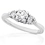 1/4ctw Three Stone Round Brilliant Diamond Engagement Ring (GH/I1) in 14k White Gold