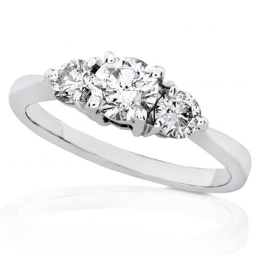 Childrens Toyshop  Jewelry : 1/4ctw Three Stone Round Brilliant Diamond Engagement Ring (GH/I1) in 14k White Gold