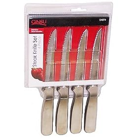 Ginsu 04874 4 Pc Stainless Steak Set by Ginsu
