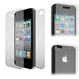 CLEAR LCD SCREEN SCRATCH PROTECTOR GUARD FOR APPLE IPHONE 4 4G HD FULL BODY  PACK OF 4 ( 2 FRONT AND 2 BACK ) WITH MICROFIBRE CLEANING CLOTH