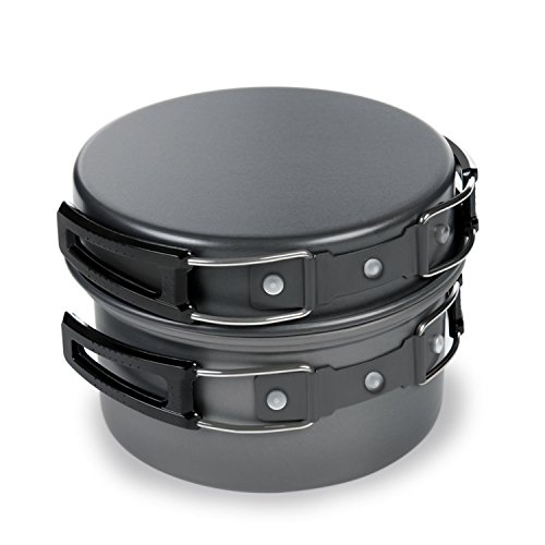 Camping cookware mess kit - ilome 8pcs outdoor portable…