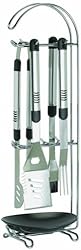 Grill Accessory BBQ Set (Stainless Steel, Chrome, Grey ABS, Black) (26.75H x 9.25W x 7D)
