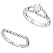 14K White Gold Diamond Wedding Set Semimount - 0.57 Ct. -- DOES NOT INCLUDE CENTER STONE