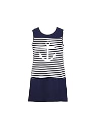 Sexy Sleeveless Brocade Striped Print Round Neck Mini Dress 