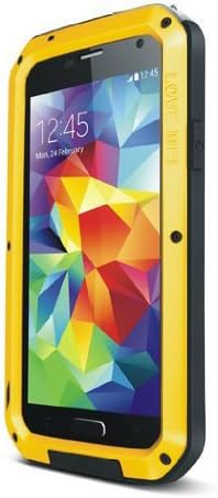 EK Newest Extreme Shockproof Waterproof Dust/Dirt/snow Proof Armor Tank Aluminum Metal Gorilla Glass Military Heavy Duty Protector Cover Hard case for Samsung Galaxy S5 (Yellow)