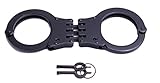 UPC 024718000077 product image for UZI UZI-HC-H-B Nickel Plated Hinged Double Lock Handcuffs with Two Keys, Black | upcitemdb.com