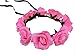 Pink Rose Flower Crown with LED Lights
