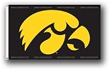 IOWA HAWKEYES FLAG Black HAWKEYE flag