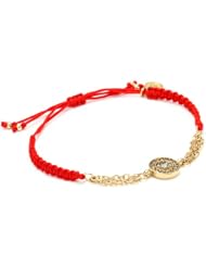 Blee Inara Swarovski Eye Chain and Macrame Adjustable Bracelet Red