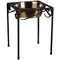Single Bowl in Raised Iron Feeder - Black