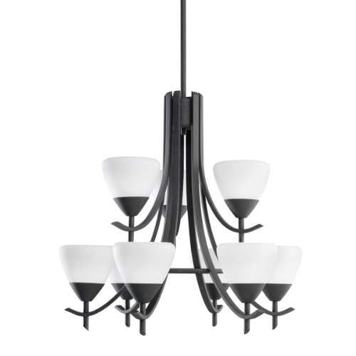 Kichler Lighting 1677DBK 9-Light Olympia Incandescent Chandelette, Distressed Black