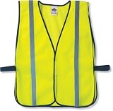 MESS FABRIC SAFETY VEST WITH REFLECTIVE STRIP LIME COLRO