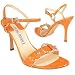 Luciano Padovan Orange Ring Detail Croco-style Leather Sandal Shoes