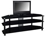 RTA Home and Office Black Tempered Glass 60" Plasma,LCD TV Stand