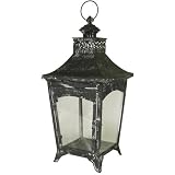 19.5 Inches High Old World Metal Lantern Black Metal
