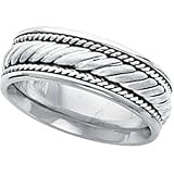 14K White Gold Bridal Hand Woven Band