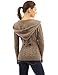 PattyBoutik Women's Wool Blend Hooded Cable Cardigan (Brown M)