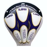 Louisiana State University Fighting Tigers 3 Pack Zippered LSU Golf Club Headcovers