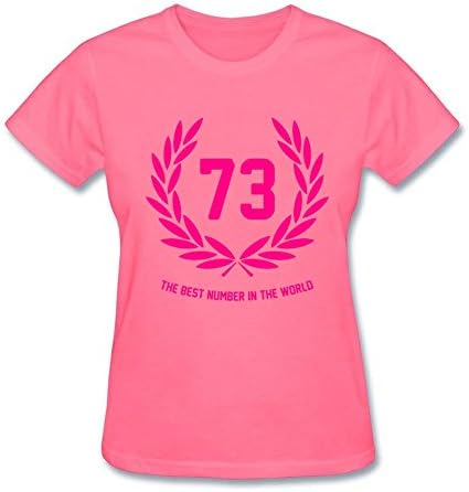 TAMIA 73 The Best Number In The World Women Tees Round Collar Pink XL