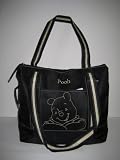 Winnie the Pooh Large Diaper Tote Bag Black and Tan