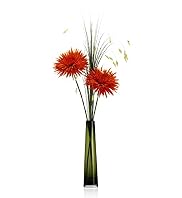 Artificial Spikey Mum in Tall Vase
