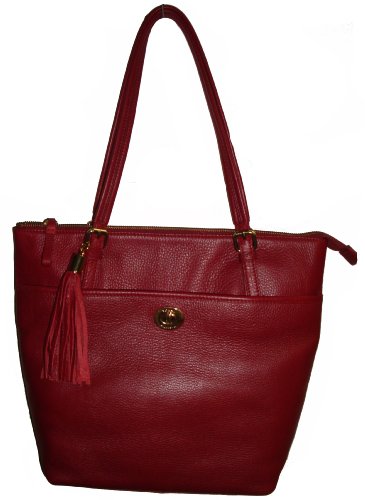 Women's Tommy Hilfiger Medium/Large NS Genuine Leather Tote Handbag
